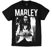 Bob Marley Camiseta Negra y Blanca para Hombre, Color Negro, Negro, L