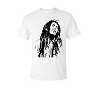 Bob Marley Inspired Reggae - Camiseta para hombre, diseño de marihuana con texto en inglés "Smoke Weed", blanco, S
