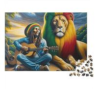 Bob Marley León Puzzle 1000 Piezas Cartón Reciclado para Parejas Decoración Pared para Entretenimiento Oferta Mejor Regalo 52x38cm/1000pcs