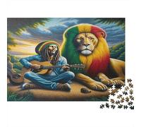 Bob Marley León Puzzles 1000 Piezas Papel Reciclado para Adultos Puzzle para Adultos Imposible difícil desafiante Excelente Idea de Regalo para Hombres y Mujeres 38x26cm/1000pcs
