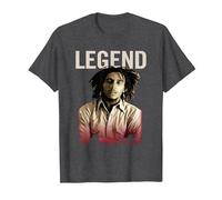 Bob Marley Leyenda Camiseta, Hombre, Jaspeado Oscuro, S