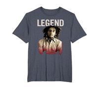 Bob Marley Leyenda Camiseta, Hombre Tallas Grandes, Azul Jaspeado, 6X Alto