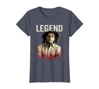 Bob Marley Leyenda Camiseta, Mujer, Azul Jaspeado, L