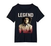 Bob Marley Leyenda Camiseta, Mujer Tallas Grandes, Negro, 6XL Grande