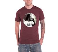 Bob Marley Smokin Circle Camiseta Manga Corta, Dark Red, L para Hombre