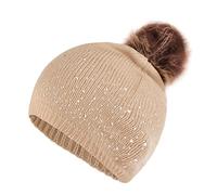 Bob Plegable Sombrero de Algodón de Punto de Color Sólido para Exteriores Solar Running Deportes Sombrero de Punto Caliente Sombrero Negro para Pony, caqui, Talla única