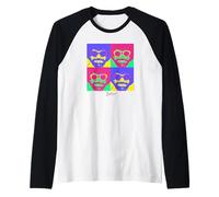 Bob Ross Bright Pop Art Camiseta Manga Raglan