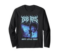 Bob Ross Little Trees Metal Manga Larga