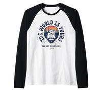Bob Ross The World Is Yours Camiseta Manga Raglan