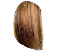 Bob Wig Human Hair 12 pulgadas de lado de Corto C de 12 pulgadas Camino rubio Rubio Piel Human Corias ajustables Ajustable Partio de la peluca Humana para mujeres negras, peluca de bob humana