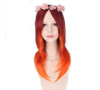 Bob Wigs For Women Fashion Sexy Medium Long Blonde Pink Orange Ombre Wig Cosplay Costume Hairpiece OneSize 225