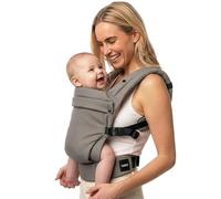 Boba Auri Portabebés - 100 % Algodón Premium, 3 Posiciones Ergonómicas (Frontal Hacia Dentro/Frontal Hacia Fuera/Espalda), Posición “M” con Asiento Ajustable (3,2-20 kg) - Gris