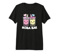 Boba BAE Cute Kawaii Boba Drinks Texto Blanco Camiseta Premium
