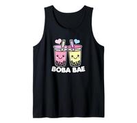 Boba BAE Cute Kawaii Boba Drinks Texto Blanco Camiseta sin Mangas