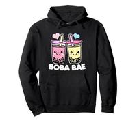 Boba BAE Cute Kawaii Boba Drinks Texto Blanco Sudadera con Capucha