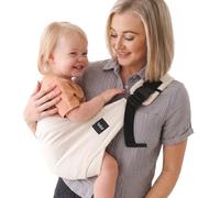 Boba Buddy Mochila Portabebés - 100 % Algodón, Ergonómico con Tirantes Ajustables, Hebilla de Seguridad y Asiento Amplio, Incluye Bolsa de Transporte a Juego (9-48 Meses/8-20 kg) - Oat