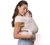 Boba fular portabebé para recién nacidos y niños - Porta bebés recién nacido elástico - Porteo bebé manos libres - Marsupio bebé - Porta bebé y niño de 3 a 15 kilos (Serenity Organic Stone)
