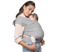 Boba fular portabebé para recién nacidos y niños - Porta bebés recién nacido elástico - Porteo bebé manos libres - Marsupio bebé - Porta bebé y niño de 3 a 15 kilos (Serenity Light Grey)