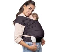 Boba fular portabebé para recién nacidos y niños - Portabebés recién nacido elástico - Porteo manos libres - Marsupio - Portabebé y niño de 3 a 15 kilos (Serenity Charcoal)