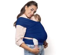 Boba fular portabebé para recién nacidos y niños - Portabebés recién nacido elástico - Porteobebé manos libres - Marsupiobebé - Portabebé y niño de 3 a 15 kilos (Serenity Dark Blue)