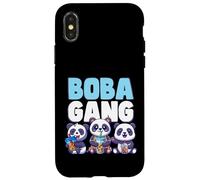 Boba Gang Kawaii Panda lindo diseño de té de burbujas Carcasa para iPhone X/XS