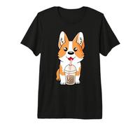 Boba Milk Tea Corgi Dog Puppy Lover Kawaii Anime japonés Camiseta Premium