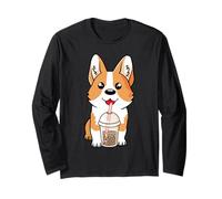 Boba Milk Tea Corgi Dog Puppy Lover Kawaii Anime japonés Manga Larga