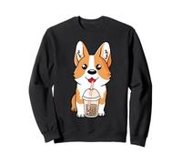 Boba Milk Tea Corgi Dog Puppy Lover Kawaii Anime japonés Sudadera