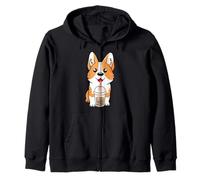 Boba Milk Tea Corgi Dog Puppy Lover Kawaii Anime japonés Sudadera con Capucha