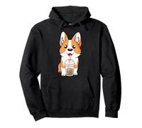 Boba Milk Tea Corgi Dog Puppy Lover Kawaii Anime japonés Sudadera con Capucha