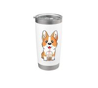 Boba Milk Tea Corgi Dog Puppy Lover Kawaii Anime japonés Vaso térmico de acero inoxidable de doble pared
