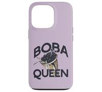 Boba Queen Bebida Té de Burbujas Cadera Perla Leche Carcasa para iPhone 13 Pro