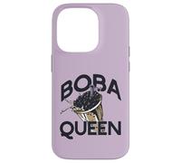 Boba Queen Bebida Té de Burbujas Cadera Perla Leche Carcasa para iPhone 14 Pro