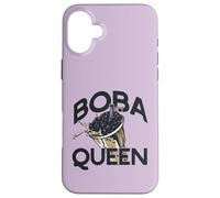 Boba Queen Bebida Té de Burbujas Cadera Perla Leche Carcasa para iPhone 16 Plus
