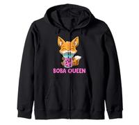 Boba Queen Otaku Bubble Tea Anime Fox Kawaii Sudadera con Capucha