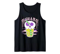 Boba Skull Bubble Tea Cup Halloween Camiseta sin Mangas