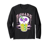 Boba Skull Bubble Tea Cup Halloween Manga Larga