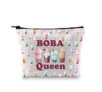 Boba Tea - Bolsa de maquillaje Boba Queen Boba Tea Lover Gift Bubble Tea Gift Tapioca Bubble Tea Cosmetic Bag, Boba Queen 3uk, moda