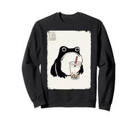 Boba Tea Grumpy Frog Funny Kawaii Japonés Sudadera