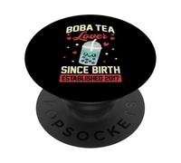 Boba Tea Lover Desde su Nacimiento Establecido 2017 Boba Cumpleaños PopSockets PopGrip Adhesivo