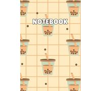Boba Tea Notebook - Cute Brown Bubble Tea Lined Journal: Adorable Boba Lover's Notebook with Milk Tea Pattern - 6x9" 120 Lined Pages for Notes, Journaling, and School