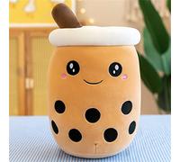 Boba Tea Peluche, Bubble Tea Felpa Almohada, Muñecas de Peluche Divertido Té de Leche, Cojín de Peluche Bubble Tea Juguetes para Niños Regalo de Cumpleaños 24cm