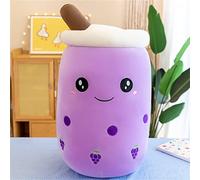 Boba Tea Peluche, Bubble Tea Felpa Almohada, Muñecas de Peluche Divertido Té de Leche, Cojín de Peluche Bubble Tea Juguetes para Niños Regalo de Cumpleaños 24cm