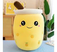 Boba Tea Peluche, Bubble Tea Felpa Almohada, Muñecas de Peluche Divertido Té de Leche, Cojín de Peluche Bubble Tea Juguetes para Niños Regalo de Cumpleaños 35cm