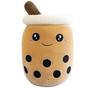 Boba Tea Peluche, Bubble Tea Felpa Almohada, Muñecas de Peluche Divertido Té de Leche, Cojín de Peluche Bubble Tea Juguetes para Niños Regalo de Cumpleaños 35cm