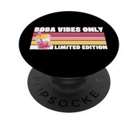 Boba Vibes Only Edición Limitada Retro 70s Camp Style PopSockets PopGrip Adhesivo