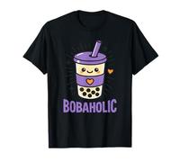 Bobaholic Bubble Tea Boba Lover Kawaii Bebe un Lindo té con Leche Camiseta