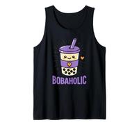 Bobaholic Bubble Tea Boba Lover Kawaii Bebe un Lindo té con Leche Camiseta sin Mangas