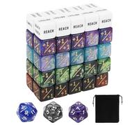 BOBASH 53 unidades de dados contadores de cubos, con bolsas de almacenamiento, juego de habilidades con palabras clave, para juegos de mesa, fiestas de reunión