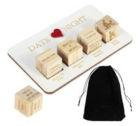 BOBASH Date Night Dice Wooden Date Night Ideas Dice With Storage Sag Romantic Wood Couple Date Night Dice Juego reutilizable Acción Decisión Dice para parejas Cumpleaños de San Valentín BOB